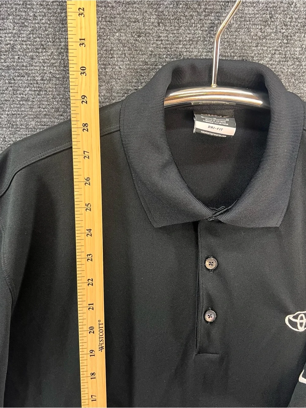 Nike Golf x Toyota Polo Shirt Mens Medium Black Dri-Fit Official Workwear Swoosh